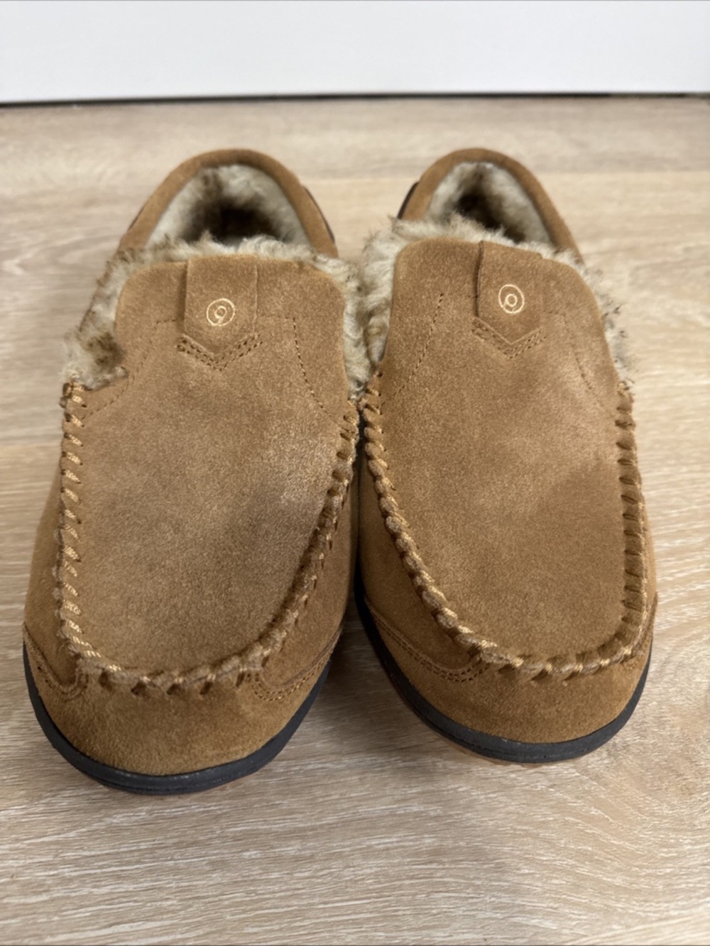 🤎 RedHead Hudson Bay Leather Moccasin Slippers | Men’s 10M | Tan